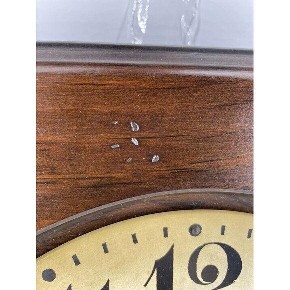 Vintage New England Clock Co Wood glass Wall Clock 20" flowers - Picture 7 of 16
